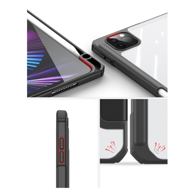 Dux Ducis Toby pancerne etui z klapką Smart Case do iPad Pro 12.9 2020 / 2021 / 2022 / iPad Air 13 2024 z uchwytem na Apple Pencil czarny