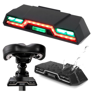 Fahrradrücklicht für das Heck des Fahrrads, LED-Beleuchtung, Rücklicht, rotes Aluminium, wasserdicht, IPX4, 50 lm, Alogy