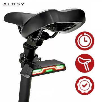 Fahrradrücklicht für das Heck des Fahrrads, LED-Beleuchtung, Rücklicht, rotes Aluminium, wasserdicht, IPX4, 50 lm, Alogy