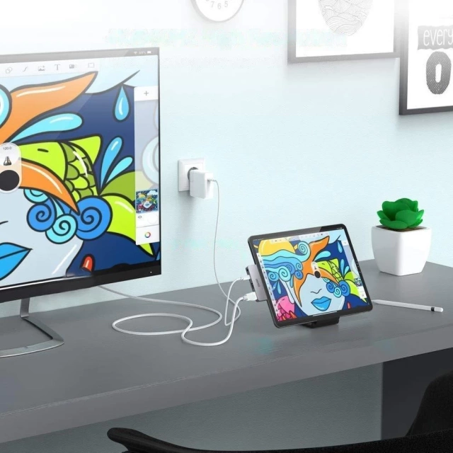 Choetech stacja dokująca do Apple iPad Pro adapter HUB USB Typ C 4w1 60W PD czarny (HUB-M13)