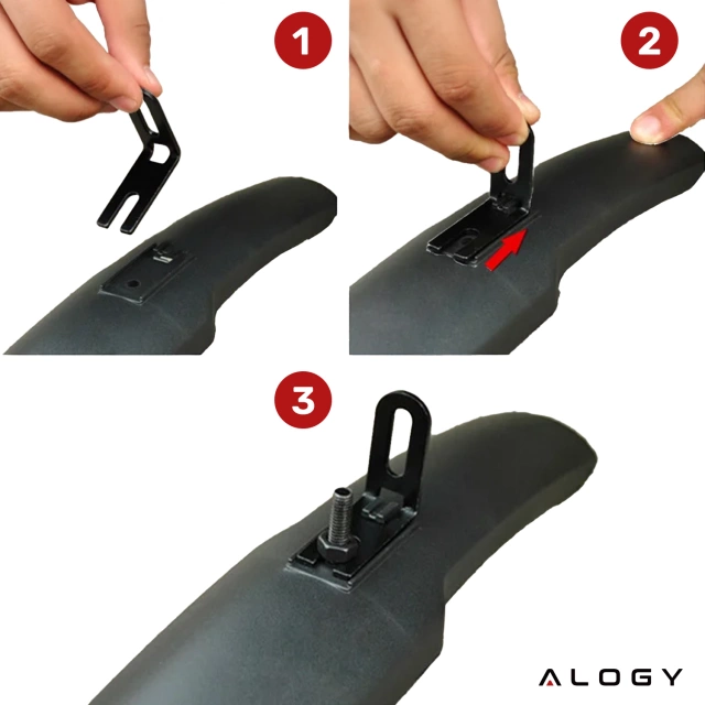 Błotniki rowerowe zestaw przód i tył komplet Alogy BikeShield Set wachlarze uniwersalne Błotnik rowerowy Czarne