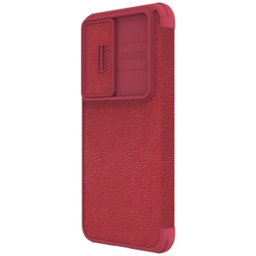 Etui Nillkin Qin Leather Pro Case etui do Samsung Galaxy S23+ pokrowiec z klapką osłona na aparat czerwone