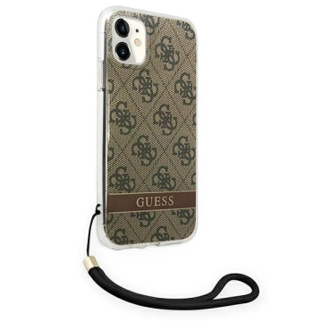 Etui Guess GUOHCN61H4STW do Apple iPhone 11 6,1" brązowy/brown hardcase 4G Print Strap