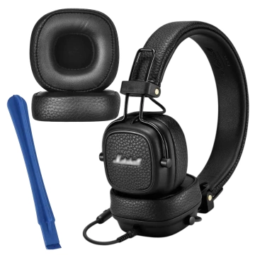 2x Ersatz-Ohrpolster für MARSHALL MAJOR III 3, Schwarz, mit Abnehmvorrichtung