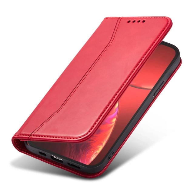 Magnet Fancy Case etui do iPhone 13 Pro Max pokrowiec portfel na karty kartę podstawka czerwony