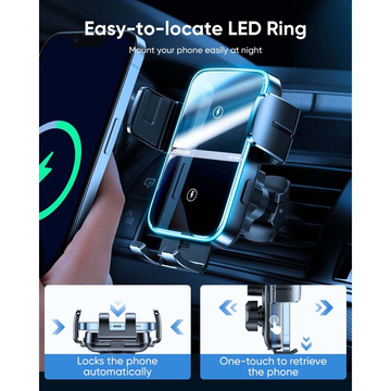 Joyroom JR-ZS246 Autohalterung für den Kühlergrill mit Wireless 15W Black Charger