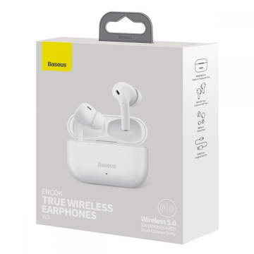 Słuchawki bezprzewodowe Baseus W3 TWS Wireless White