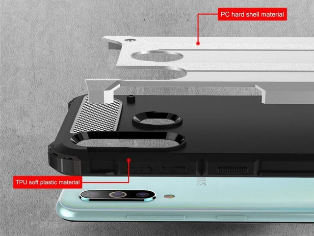 Etui Alogy Hard Armor do Samsung Galaxy A60/M40 srebrne + Szkło Alogy