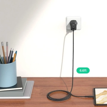 Spigen ArcStation Pro GaN-651 65W USB-C PD-Kabel Schwarzes Wandladegerät