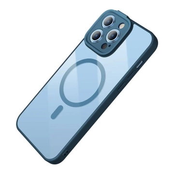 Baseus Frame Protection Set Transparente Magnethülle und gehärtetes Glas für iPhone 14 Pro (Blau)