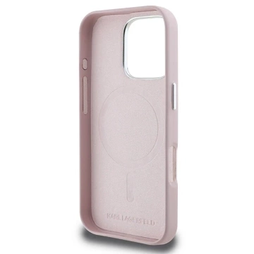 Karl Lagerfeld Hülle für iPhone 16 Pro Max 6,9" Rosa MagSafe Hardcase FW Metallplatte