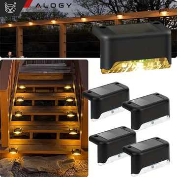 LED-Solar-Gartenlampe, Set x8, für Terrasse, Balkon, Treppe, Balustrade, mit Dämmerungssensor, AAA-Batterie, schwarz