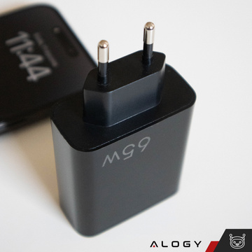 Alogy Quick Charge QC 3.0 USB-A USB-C PD Schnellladegerät 65W schwarz