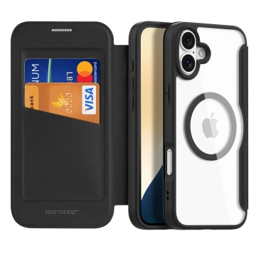 iPhone 16 Dux Ducis Skin X Pro MagSafe Flip Case Schwarz