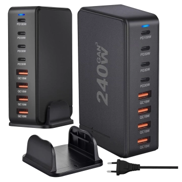 HUB-Splitter Alogy-Adapter für Computer-Laptop mit USB-C auf 3x USB-A 2.0 1x USB-A 3.0 Grau