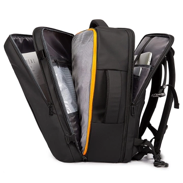 Bange wasserdichter Rucksack für 15,6-Zoll-Laptop, Stadtreisender, 45 x 30 x 16 cm, für Arbeit, Flugzeug, Herren, Damen, mit USB-Anschluss Schwarz