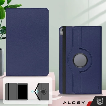 Case 360 ​​​​für Lenovo Tab M11 10,95 Zoll TB330FU / TB330XU / TB331FC Drehbares Cover Tablet Flip Cover Case Alogy Marineblau