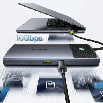 Baseus Metal Gleam Series II 7-w-1 USB-C Hub PD100W, 2×USB-A, 2×HDMI 4K