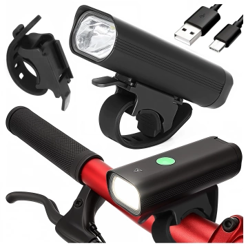 Alogy P12 Fahrradlicht schwarz Fahrradlicht vorne LED-Frontlicht Fahrradbeleuchtung wasserdicht IPX5