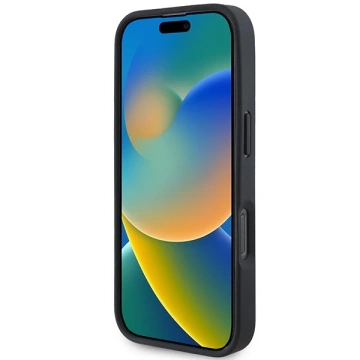 Mercedes-Etui für iPhone 16 Pro Max 6,9" Schwarzes MagSafe Hardcase Strukturiertes und glattes Leder