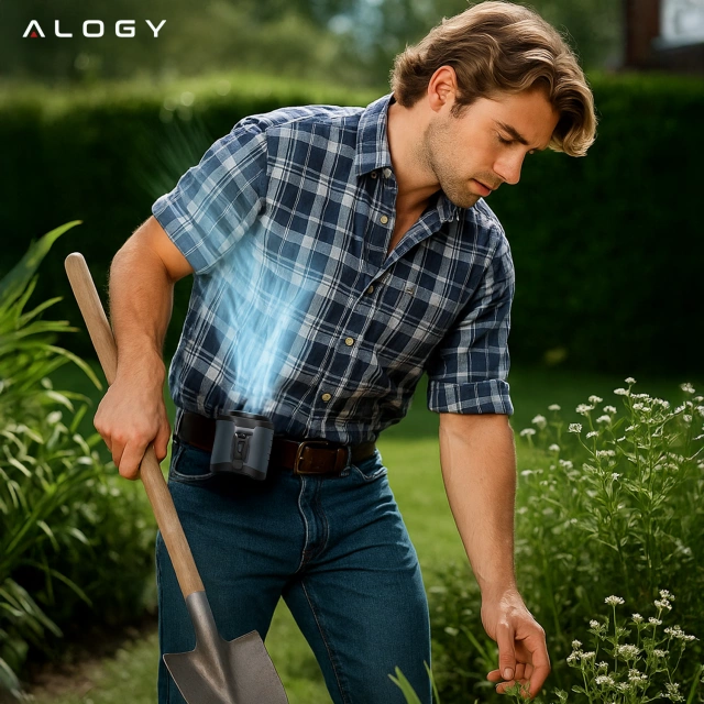 Wentylator z klipsem do paska, akumulator 4000 mAh, 5 poziomów prędkości, czas pracy 8–40 godzin, ładowanie przez USB, do stosowania na placach budowy, na zewnątrz, na wędrówki, do pracy latem, powerbankiem