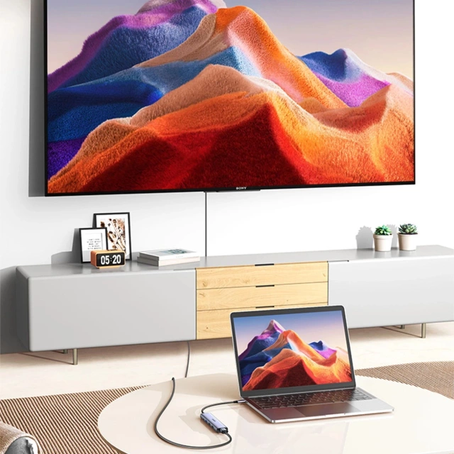 Adapter Ugreen CM478 USB-C do HDMI / USB-A 3.0 / 2x USB 2.0 / PD Szary