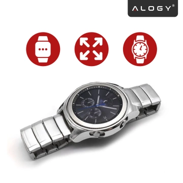 Einfaches Stahlarmband Alogieband Edelstahl für Smartwatch 20mm Silber
