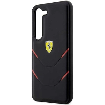 Ferrari Hülle für Samsung Galaxy S23 HardCase Hot Stamp Lines schwarz