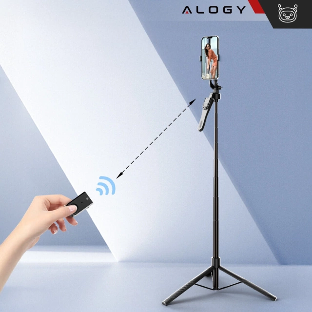 Kijek Selfie Tripod Alogy FlexPod Max z uchwytem na telefon i mocowaniem 1/4 Stabilizacja pilot Bluetooth 215cm
