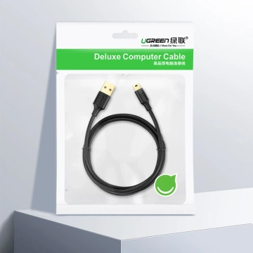 UGREEN 5-poliges vergoldetes USB-Mini-USB-Kabel 0,5 m schwarz (US132)