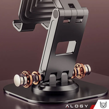 Handy-Halterung, Tablet-Ständer, Ständer, faltbar, verstellbar, Aluminium, für Schreibtisch von 10,2–32,9 cm (4–12,9 Zoll) 360 Alogy Schwarz