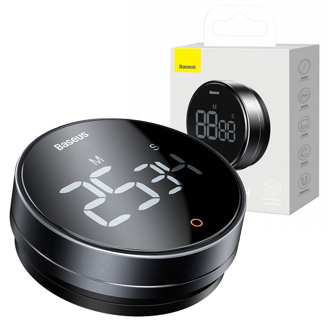 Countdown-Timer Küchentimer Baseus Heyo Pro Dark Digital Rotary Timer Grey