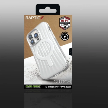 Raptic Clutch Built Case iPhone 14 Pro mit transparenter MagSafe-Rückseite