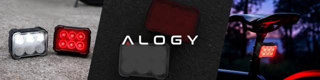 Lampka rowerowa LED Alogy SafeRide™ Lights Latarka na rower wodoodporne światło światełko na przód i tył przednia tylna 2 sztuki