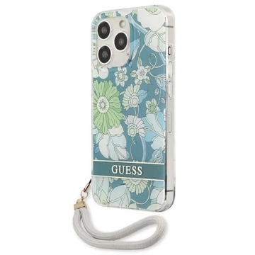 Guess GUHCP13XHFLSN iPhone 13 Pro Max 6,7" zielony/green Hardcase Flower Strap
