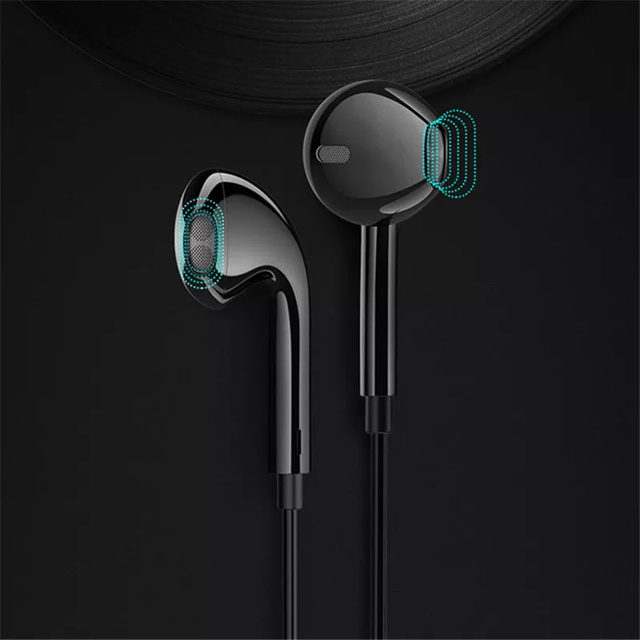 Słuchawki przewodowe douszne Vega USB-C Type C NEW CHIP Czarne