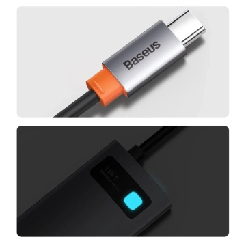 Baseus Metal Gleam Series multifunktionaler USB HUB 5in1 USB Typ C PD 100W HDMI grau (WKWG020013)