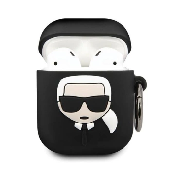 Karl Lagerfeld KLACCSILKHBK AirPods Cover czarny/schwarz Silikon Ikonik
