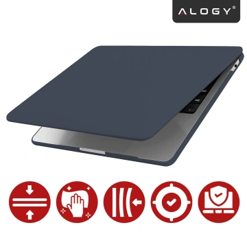 Etui do Apple MacBook Air 13 / 13.3" 2018–2021 (M1 A2337/A2179/A1932) – elastyczna, matowa obudowa ochronna, lekka i odporna – Alogy AirGuard™ Granatowy
