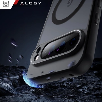 Hülle für Google Pixel 9 Pro Alogy MagSafe Hybrid Matte Case Rückseite für MagMat Phone Mattschwarz