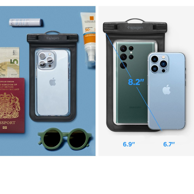Uniwersalne etui wodoodporne na telefon 6.9 Spigen A601 IPX8 Black