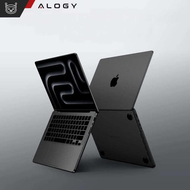 Etui ochronne do Apple Macbook Pro 14 - M1/M2/M3/M4 2021-2024 Alogy AirGuard™ Elastyczna obudowa bez odcisków palców Matowa Czerń