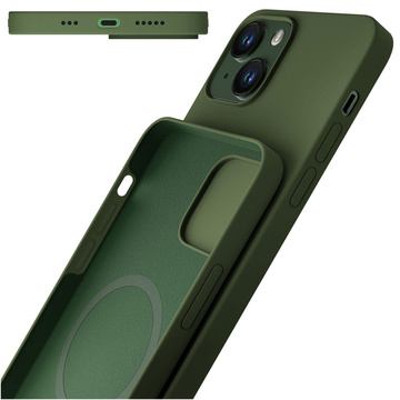 Etui für Telefon 3mk für Apple iPhone 13 Hardy Silicone MagCase Alphine Green