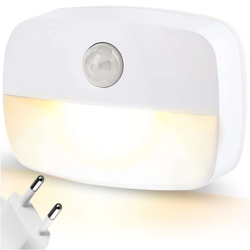 LED-Nachtlampe mit Bewegungssensor für EU-Steckdose, 3 Lichtfarben Alogy Night Light White