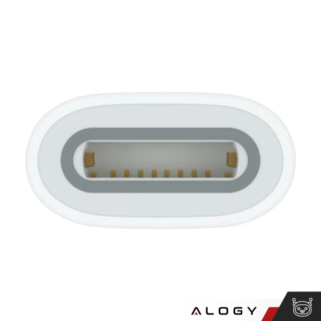 Adapter Alogy Pencil Charger do rysika Lightning - Lightning do Apple Pen umożliwiający ładowanie kablem Biały