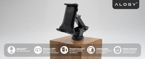 Autotelefonhalter, Tablet, Windschutzscheibe, stark verstellbar, 4,7–11 Zoll, Schwarz