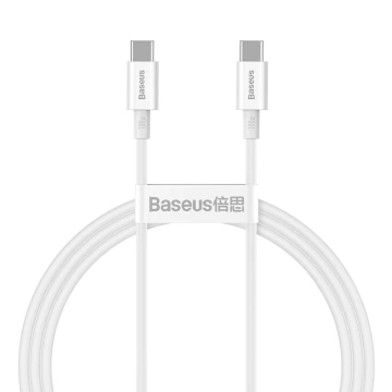 Baseus Superior kabel przewód USB Typ C - USB Typ C szybkie ładowanie Quick Charge / Power Delivery / FCP 100W 5A 20V 1m biały (CATYS-B02)