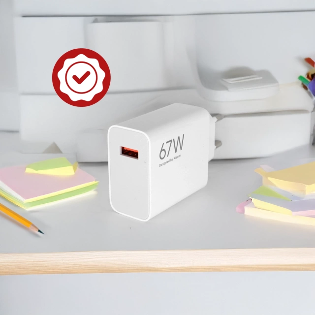 Ładowarka sieciowa Xiaomi oryginalna USB-A Szybkie Ładowanie QC3.0 3A 67W + Kabel USB do USB-C 120W 1M
