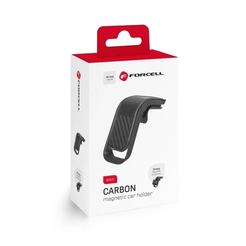 uchwyt samochodowy FORCELL F-GRIP Carbon B060 magnetyczny do kratki czarny
