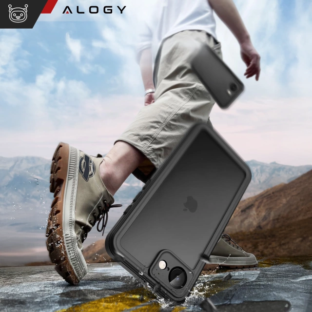 Etui Wodoodporne do Apple iPhone 16e Alogy HydroArmor™ IP68 Case z przezroczystym tyłem Pancerna obudowa 360